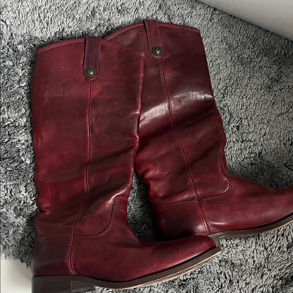 Frye Bordeaux Leather Tall Boots